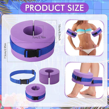 Hungdao Water Aerobics Set for Aquatic Exercise 1 Pair Swimming Glove 2 Pcs Foam Swim Aquatic Cuffs Water Weights Pool Resistance Fitness Equipment for Adults Swimming Training Workouts