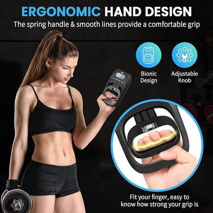 396lbs/180kg Grip Strength Tester, Hand Grip Dynamometer, Digital Grip Strength Tester with LCD Display, Adjustable Hand Grip Training Gauge, Hand Grip Testing for Sports Home School Use
