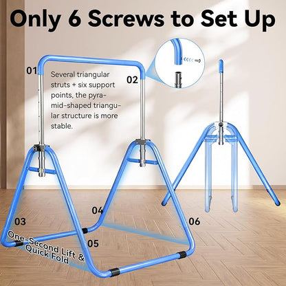 Kids Gymnastics Bar Gymnastic Equipment for Home Adjustable Height Gymnastic Training Bar Gymnastic Stuff for 3-7 Years Old Girls