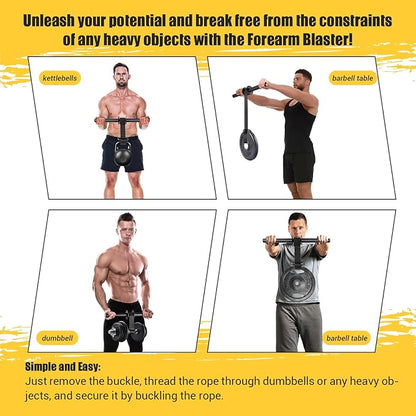 Forearm Strengthener and Wrist Roller, 43.3 in Or 51.2 in Ultra-Strong Nylon Webbing Wrist & Forearm Blaster with Quick Locking Mechanism, Durable Anti-Slip Grip Handles for Forearm Strength Training