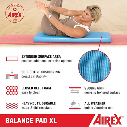 AIREX Balance Pad – Stability Trainer for Balance, Stretching, Physical Therapy, Exercise, Mobility, Rehabilitation and Core Training Non-Slip Closed Cell Foam Premium Balance Pad