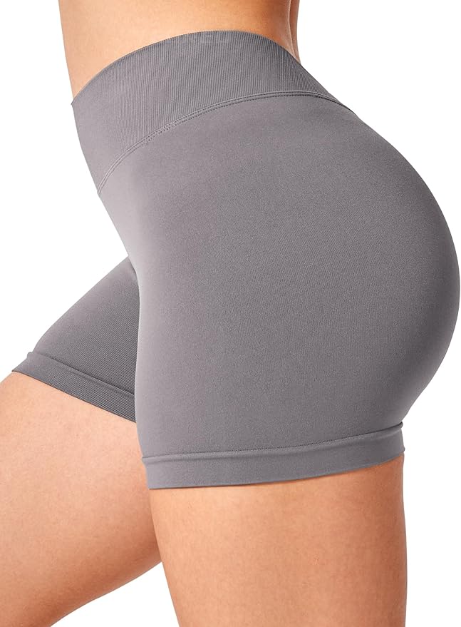 YEOREO Workout Scrunch Shorts Women V Back Gym Butt Lifting Liz High Waisted Seamless Shorts