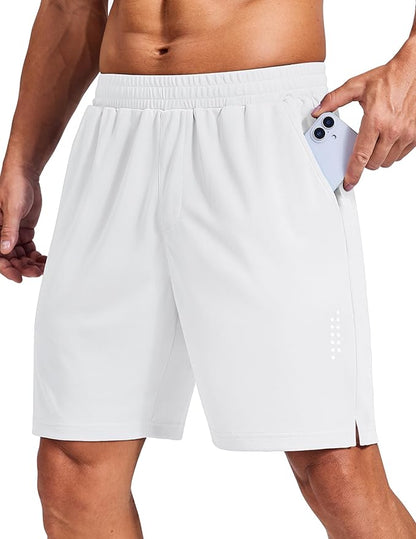 COOFANDY Mens Gym Athletic Shorts with Zipper Pockets Quick Dry 7" Workout Running Training Shorts