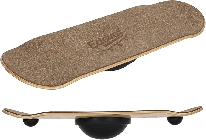 360° Balance Board for Adults & Kids – Wide Wooden Wobble Board for Standing Desk, Snowboard & Surf Training, Portable Home Gym Core Strength Trainer, 400lbs Capacity