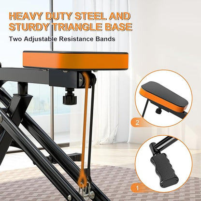 Squat Machine for Home, Squat Assist Trainer with Adjustable Resistance, Foldable Rowing Machine, LCD Display, Exercise Trainer with 265LBS Capacity for Glutes Legs Workout