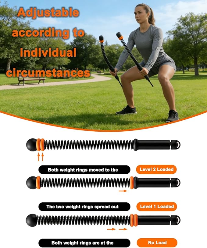 Ropeless Battle Ropes Cordless Adjustable Weighted Portable Home Gym Exercise Rope with Storage Bag Training Equipment for Men & Women Full Body Strength Fitness and Workout