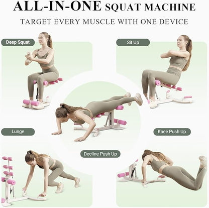 PAETA Squat Machine, Deep Squat Machine for Women, Glutes Workout Equipment with Adjustable Resistance Bands, Leg, Core & Ab Exercise Machine, Squat Assist Trainer for Home Gym