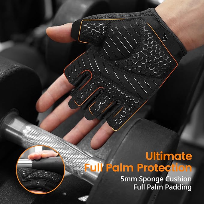 ATERCEL Weight Lifting Gloves Full Palm Protection, Workout Gloves for Gym, Cycling, Exercise, Climbing, Breathable, Super Lightweight for Mens and Women