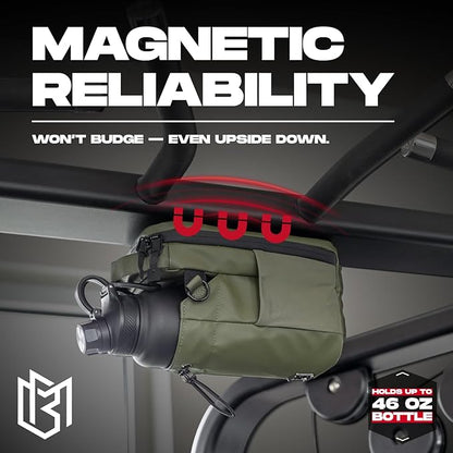 Magnetic Bottle Bag Sling Bag for Men and Women | Gym Bag for Gym, Travel, Work, and Sports | Keep Your Items off the Dirty Gym Floor With Magnetic Attachment (Green)