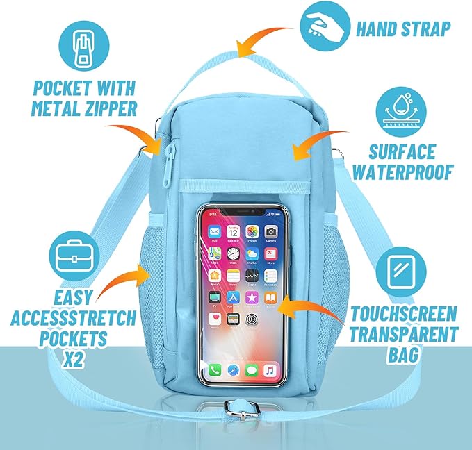 Magnetic Gym Water Bottle Bag with Strong Magnet Holder for Men and Women, Small Carrying Pouch for Phone Keys and Earbuds, Secure Metal Attachment for Gym and Sports Use