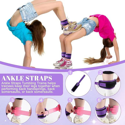7pcs Cheer Flyer Training Set for Home Practice, Cheer Stand Kit with Balance Trainer, Stretch Strap, Rotating Board & Ankle Support, Safe Cheerleading Equipment for Beginners & Athletes