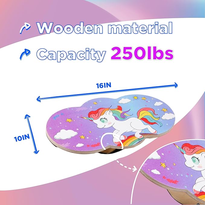 Wooden Balance Board Kids, Wobble Board For Balance, Balance Board Toddler Supporter, Balance Boards for Stability and Core Training