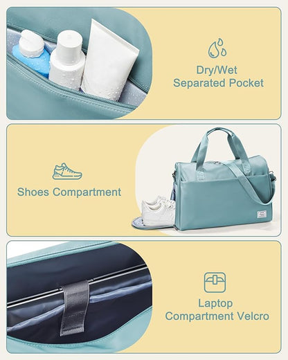 Gym Bag Womens,Travel Duffel Carry on Bag Sport Tote Bag Weekend Overnight Bag