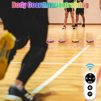 TsoLay Agile Reaction Speed Training Kit, Speed Drills Fitness Lights, 3/4/6/8/10 Light+1 Remote Control, 4 Modes, 270° Viewing Angle and 10cm Height Sensing Distance for Coaches, Gyms
