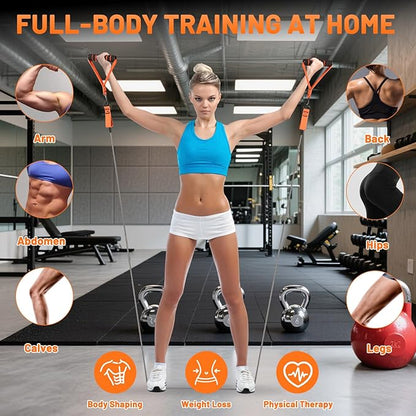 Heavy Duty Resistance Bands Set with Handles, Ankle Straps & Door Anchor – 300LBS Exercise Bands for Home Gym, Muscle Training, Physical Therapy, Yoga, Full Body Workout for Men & Women
