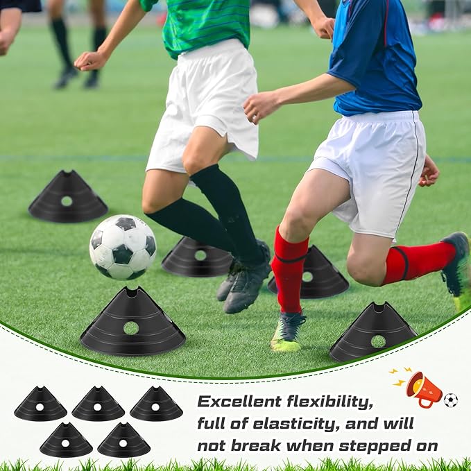 ShinyRelief Jumbo Disc Cones Jumbo Soccer Cones with Mesh Bag Giant Large Agility for Soccer Training Adult Sports