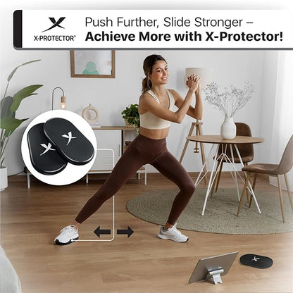 X-Protector Sliders for Working Out - 2 PCS - Double-Sided Exercise Sliders for Hard & Carpeted Floors - Gliders for Exercising!