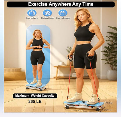 Waist Twister Machine – AB Twist Board Core & Waist Trainer with 360° Twist Disc – Abs Workout Balance Board & Full Body Toning Kit for Men & Women, Noiseless Ab Exercise