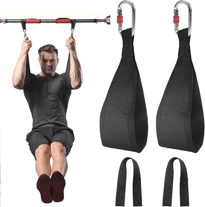 DASKING Hanging Ab Straps with Quick Locks - 1 Pair Gym Sling Straps for Pull Up Bar, Core & Abdominal Workouts