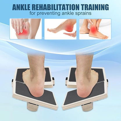 Ankle Balance Board Single Leg Wood Anti Slip Foot Strengthener Trainer for Sprained Ankle Plantar Fasciitis Posture Correcting