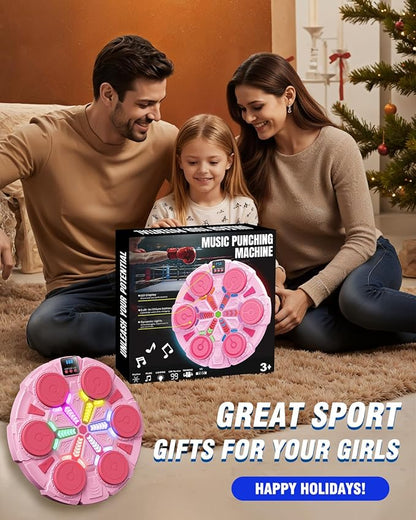Upgraded Music Punching Machine for Kids and Adults, Wall Boxing Punching Pad with Bluetooth & Rhythm Lights, 3 Speed Modes, Home Fitness Boxing Equipment with Gloves for Boys Girls Teenagers
