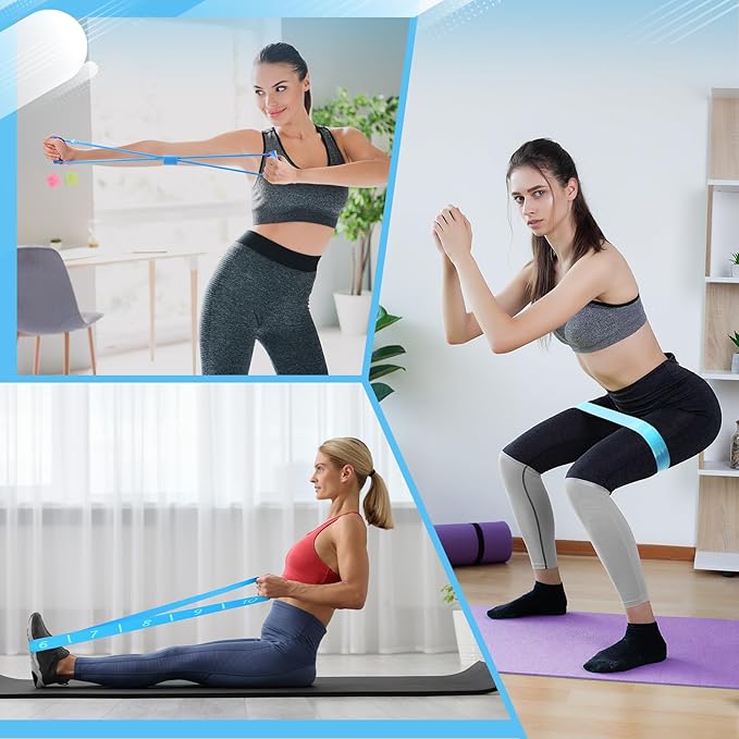 24 Pcs Home Pilates Essentials Kit for Women, Pilates Equipment Ring and Ball Set with Stretching Strap, Water Bottle, Magic Circle, Yoga Ring, Gym Bag, Resistance Band, Anti Slip Socks