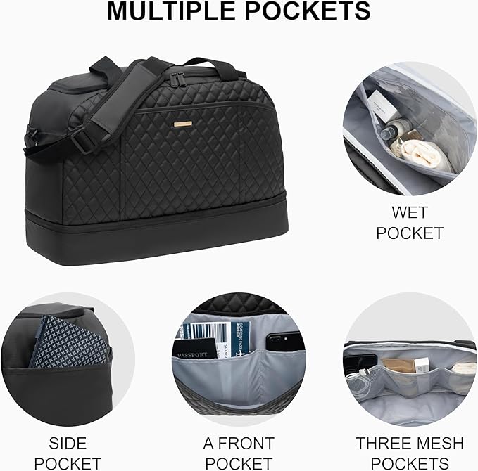EVERFUN Gym Bag for Men and Women, Duffle Tote with Shoe Compartment and Wet Pocket for Travel, Sports, Boxing, Workout and Weekend