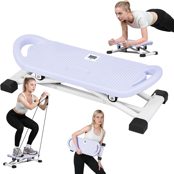 Ski Balance Trainer Machine with LCD Display, Low Impact Cardio & Core Workout Equipment for Home, Adult Balance Board for Full Body, Stability and Coordination Training