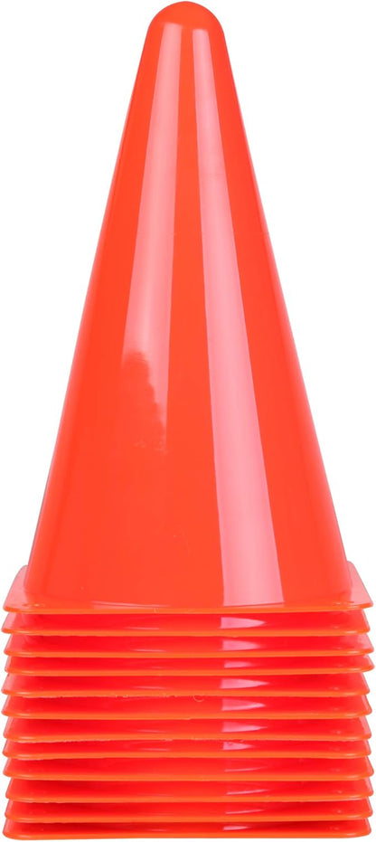 CARTMAN Plastic Training Cones (Set of 12/24 Pack 9" or 12/24 Pack 7" or 12/24 Pack Disc Cone) Agility Soccer Cones, Indoor Outdoor and Festive Events Field Marker Agility Cones