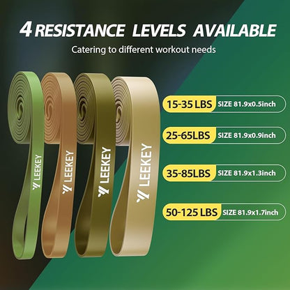 LEEKEY Resistance Bands, Exercise Bands with Handles,Pull Up Assist Bands - Band Set with Door Anchor - Bands for Working Out,Band for Men and Women Fitness Training,Home Workouts