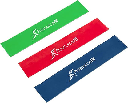 ProsourceFit Loop Resistance Bands Set of 3, 2-inch Wide for Leg Exercises and Physical Therapy