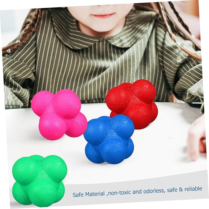 6 Pack Reaction Balls Hexagonal Fitness Training Balls Reaction Speed Training Toys for Sports Baseball Soccer Volleyball Football