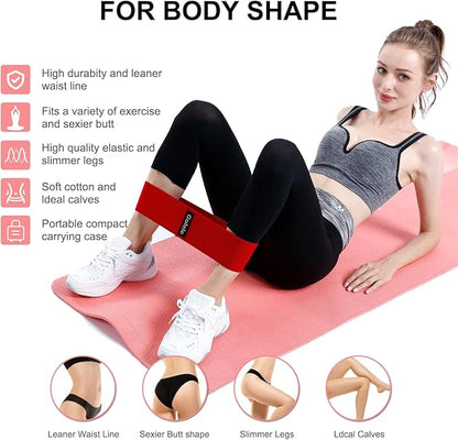 Resistance Bands for Working Out 3 Booty Bands- Light Medium Heavy Fabric Exercise Bands for Home Gym, Full Body Workouts, Legs, Hip, Glutes, Arms, Yoga, Latex Fitness Bands for Women and Men