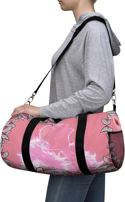 Anime Gym Bag for Women Men - Large Capacity Waterproof Workout Fitness Travel Sports Bags Fashion Street Camping ExpandaCLe Carry On Duffle Bag For Couple (Pink Nzka) PTY