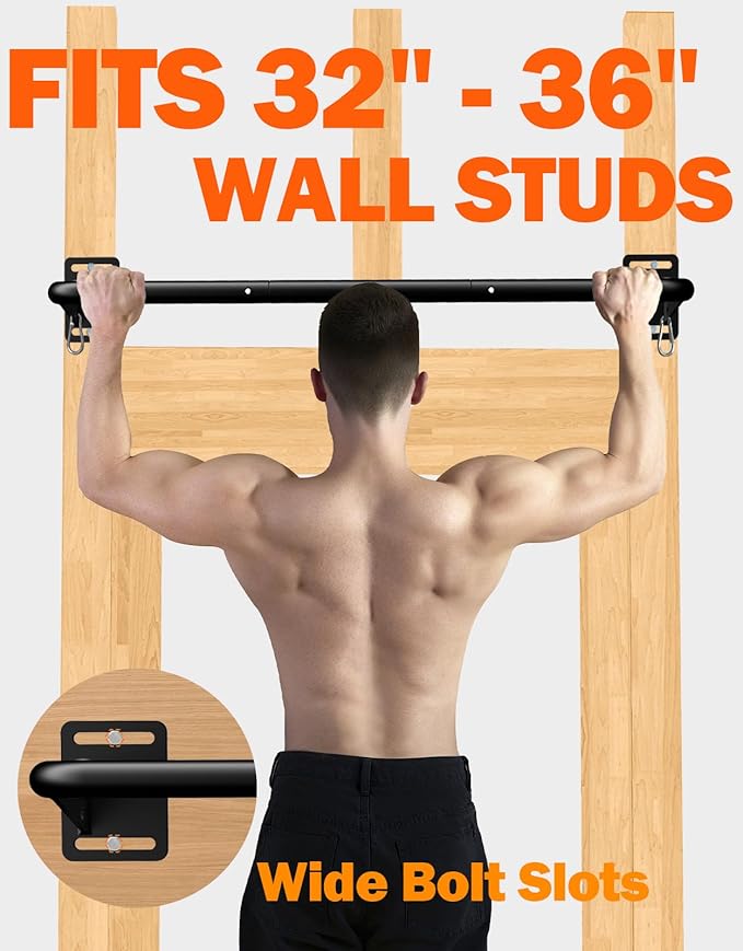Fitarc Joist Mount Pull Up Bar, Wall Chin Up Bar Ceiling Mount for Beams, Heavy Duty Steel Construction, Home Gym Workout Equipment -Patent Pending