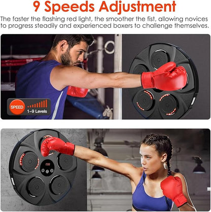 KOCASO Music Boxing Machine with Boxing Gloves - Wireless Smart Music Boxing Machine, 9 Speeds & 9 Modes Light - Wall Boxing Punching Pad Electronic Workout Machine for Home Gym