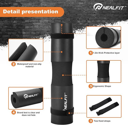 Barbell Pad Squat Pad for Squats—Squat Bar Pad—Great for Weightlifting,Lunges and Hip Thrusts—Foam Sponge Pad—Fit Standard and Olympic Bars Perfectly