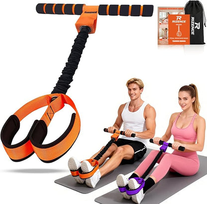 2026 Upgrade Pedal Resistance Bands with Handle - Multifunction Foot Pedal Resistance Band with Training Poster - Fashion Puller Exercise Equipment for Abdomen, Waist, Arm, Core, Leg