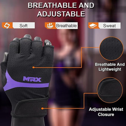 MRX Ladies Weight Lifting Gloves Women Fitness Training Exercise Glove Anti Slip Padded Shock-Absorbing Extra Grip Crossfit Multi Colors