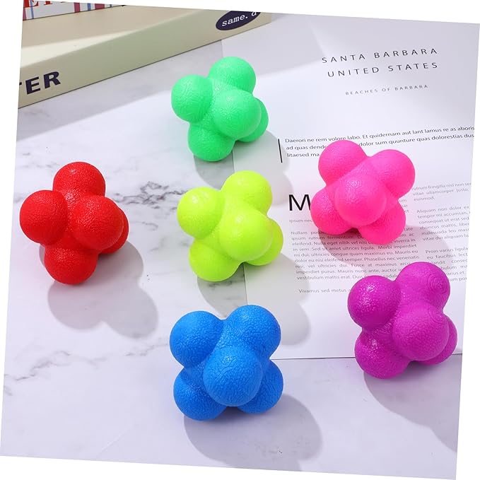 6 Pcs Hexagonal Reaction Training Balls for Baseball Fitness Agility and Reflex Improvement High Difficulty Hand Eye Coordination Equipment Lightweight for
