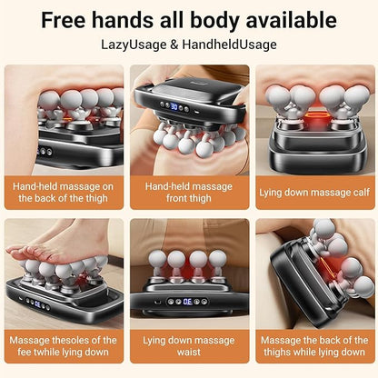 Gurui Massage Guns Deep Tissue, Neck Massager with 16 Heads, 16-Head Massage Gun Set for Deep Tissue and Back, Shoulders, Legs, Pain Relief