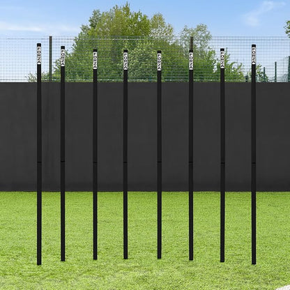 FORZA Slalom Agility Poles | Improve Endurance, Speed & Footwork | Color, Size & Rubber Base Options Available [8 Pack]