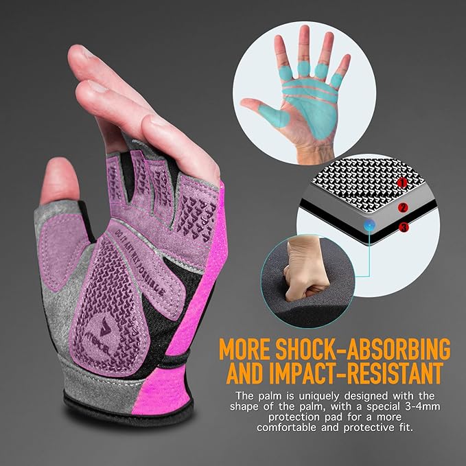 ATERCEL Weight Lifting Gloves Full Palm Protection, Workout Gloves for Gym, Cycling, Exercise, Climbing, Breathable, Super Lightweight for Mens and Women