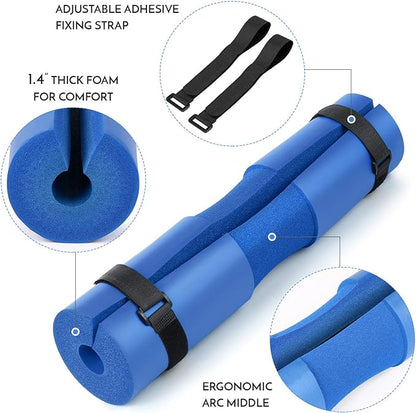 Barbell Squat Pad Neck Shoulder Protective Pad Support Hip Thrust Weight Lifting Bar Pad with Fixed Strap for Squat Lunges