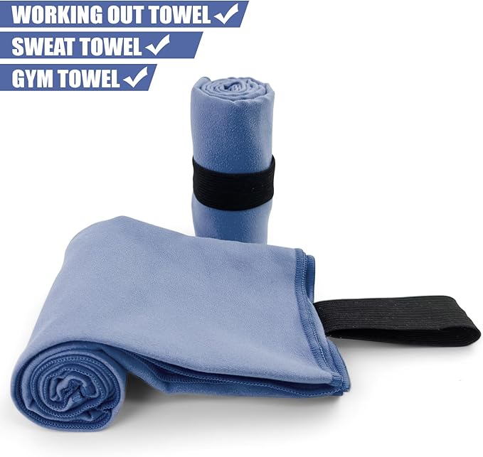 Microfiber Camping Towel for Face Quick Dry Lightweight Small Travel Body Beach Swimming Cycling Fishing Hiking Backpacking Towels(Navy Blue, 2 Pack S)