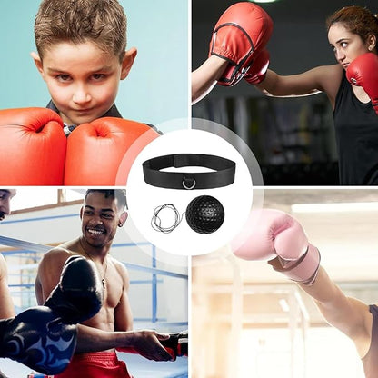 Reaction Balls Training Set - 3-Size Ball Pack, React Reflex Balls All Ages Headband, Free Cord, Child Boxing Training Headband ReactBall | Portable Fitness Reflex Ball for Home Gym Outdoor