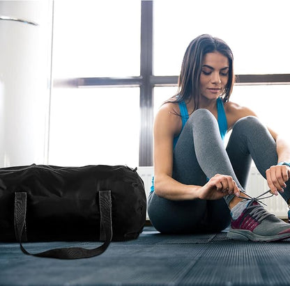 Silkfly 10 Pcs Duffle Bag Large Foldable Gym Bag Travel Duffel Bags Waterproof Lightweight Sports Duffel Bags for Men Women Workout (19.69 x 11.81 x 9.84 Inches)