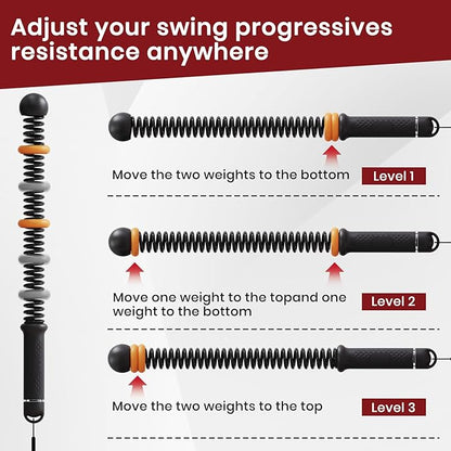 Ropeless Battle Ropes, Adjustable Weighted Cordless Trainer for Home Gym HIIT Low Impact Workouts, 17.1 in Portable with Sliding Resistance Rings and Storage Bag (Black)