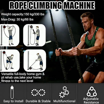 New Endless Rope Trainer Machine - Portable Rope Cable Pulley System for Home Gym, 150kg Load Capacity,Full-Body Workout Tool for Upper Limbs,Arms,Grip,Back,Body Coordination Exercises