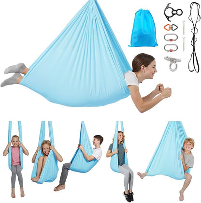 VEVOR Aerial Silk & Yoga Swing, Aerial Yoga Hammock Kit with 100gsm Nylon Fabric, Full Rigging Hardware & Easy Set-up Guide, Antigravity Flying for All Levels Fitness Bodybuilding